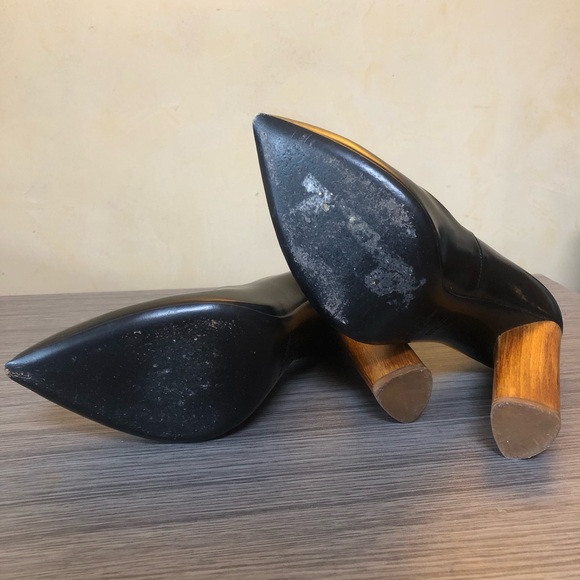 YSL Charlotte Court Shoe Wood Heel 105 Pump FW 2007 Runway Black Leather Pilati - Picture 12 of 14